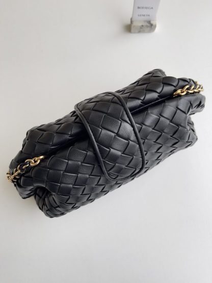  Bottega Veneta Teen Lauren 1980 With Chain Bag Black #3711 - Image 3