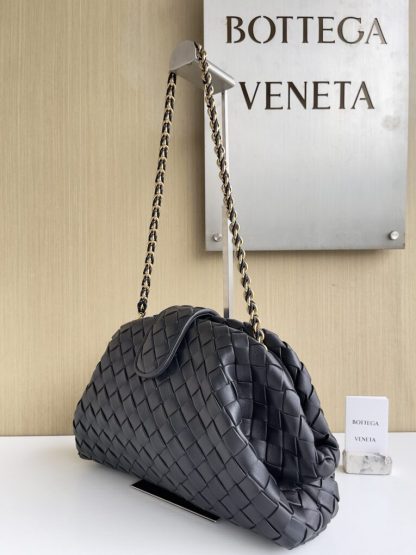 Bottega Veneta Teen Lauren 1980 With Chain Bag Black #3711 - Image 8