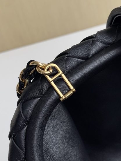  Bottega Veneta Teen Lauren 1980 With Chain Bag Black #3711 - Image 6