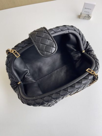  Bottega Veneta Teen Lauren 1980 With Chain Bag Black #3711 - Image 7