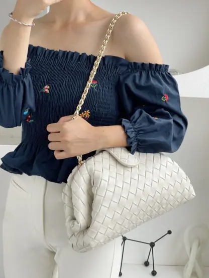  Bottega Veneta Teen Lauren 1980 With Chain Bag Sea salt #3716 - Image 10