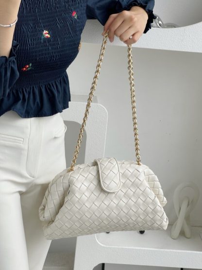  Bottega Veneta Teen Lauren 1980 With Chain Bag Sea salt #3716 - Image 15