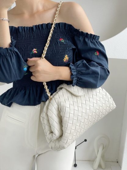  Bottega Veneta Teen Lauren 1980 With Chain Bag Sea salt #3716 - Image 13