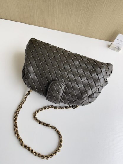  Bottega Veneta Teen Lauren 1980 With Chain Bag Kaki #3707 - Image 4