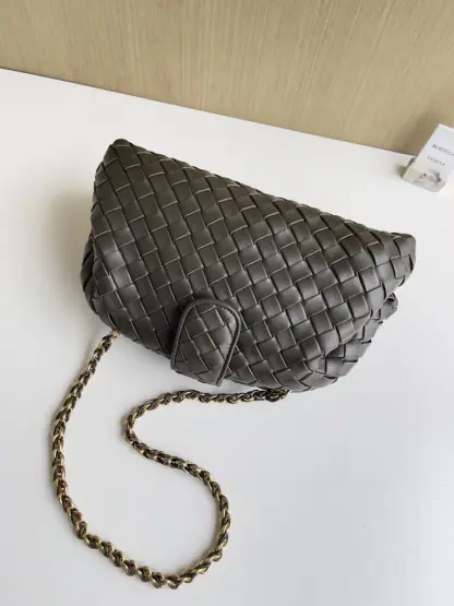  Bottega Veneta Teen Lauren 1980 With Chain Bag Kaki #3707 - Image 4