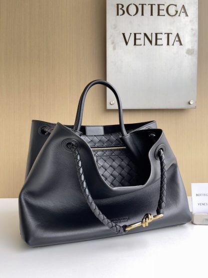  Bottega Veneta Medium Andiamo Tote Bag Black #3633 - Image 9