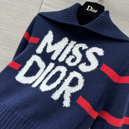  Dior DiorAlps Mock Neck Sweater Women's Miss Dior white Knit #3721 - Image 17