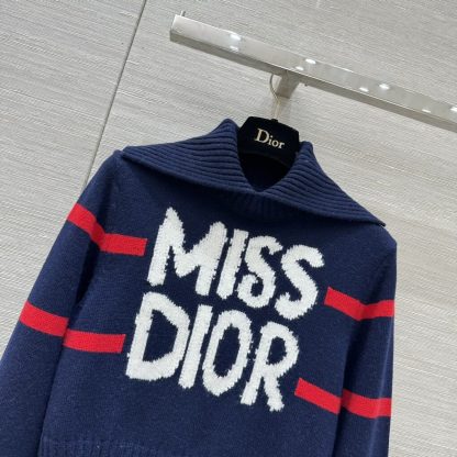  Dior DiorAlps Mock Neck Sweater Women's Miss Dior white Knit #3721 - Image 16