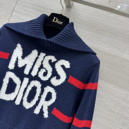  Dior DiorAlps Mock Neck Sweater Women's Miss Dior white Knit #3721 - Image 12