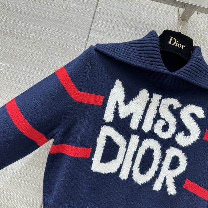  Dior DiorAlps Mock Neck Sweater Women's Miss Dior white Knit #3721 - Image 11