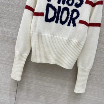  Dior DiorAlps Mock Neck Sweater Women's Miss Dior white Knit #3721 - Image 5