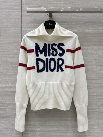 Replica Dior DiorAlps Mock Neck Sweater Women's Miss Dior white Knit #3721