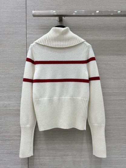  Dior DiorAlps Mock Neck Sweater Women's Miss Dior white Knit #3721 - Image 2