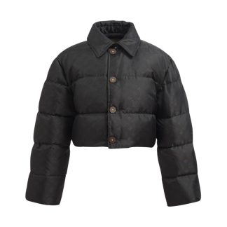 Replica Louis Vuitton Women's Cropped Monogram Down Puffer Jacket Black #3739