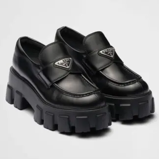 Replica PRADA Brushed leather Monolith loafers Shoes #3866