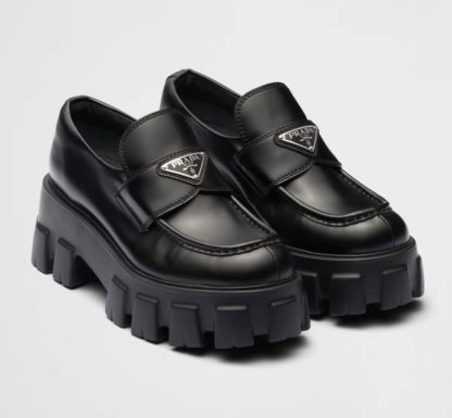 Replica PRADA Brushed leather Monolith loafers Shoes #3866