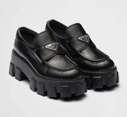 Replica PRADA Brushed leather Monolith loafers Shoes #3866