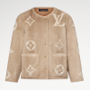 Replica Louis Vuitton Women's Collarless Monogram Mink Jacket 1AFTI7 #3783