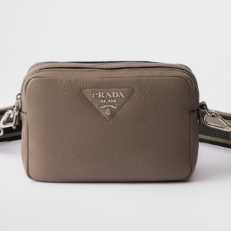 Replica Prada Medium leather bag Clay Grey Shoulder bag #3808