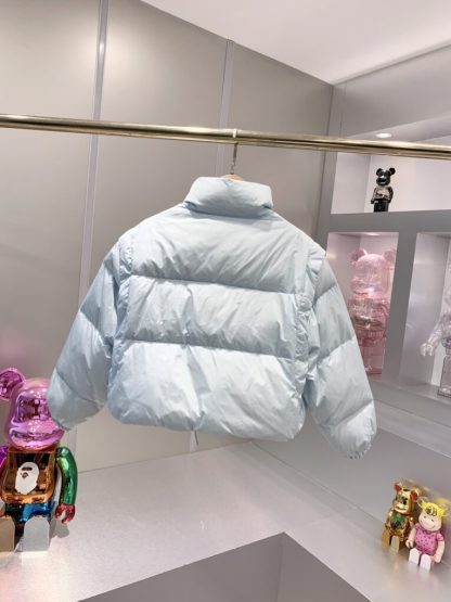  Prada Women's Re-Nylon cropped convertible down jacket Sky Blue #3843 - Image 4