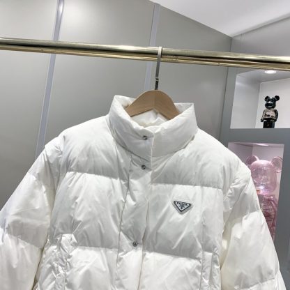 Prada Women's Re-Nylon cropped convertible down jacket White #3842 - Image 3
