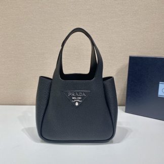 Replica Prada Leather mini bag Black Tote #3804