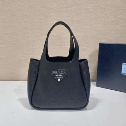 Replica Prada Leather mini bag Black Tote #3804
