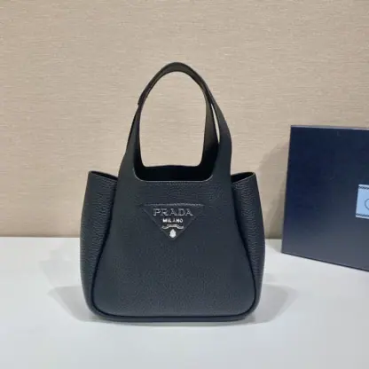 Replica Prada Leather mini bag Black Tote #3804