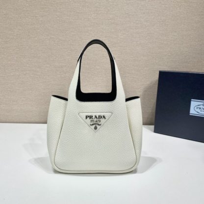Replica Prada Leather mini bag White Tote #3806