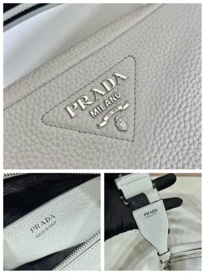  Prada Medium leather bag White Shoulder bag #3809 - Image 2