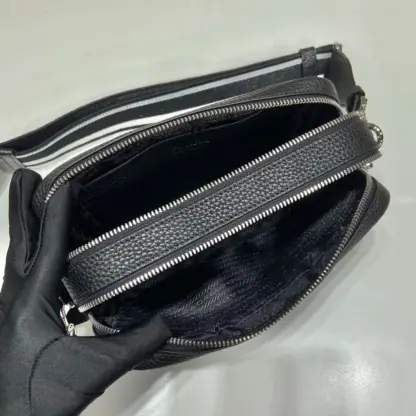  Prada Medium leather bag Black Shoulder bag #3810 - Image 8