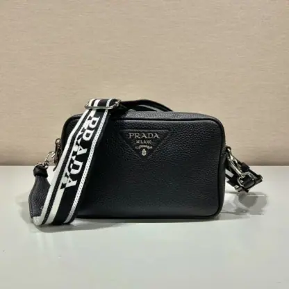  Prada Medium leather bag Black Shoulder bag #3810 - Image 2