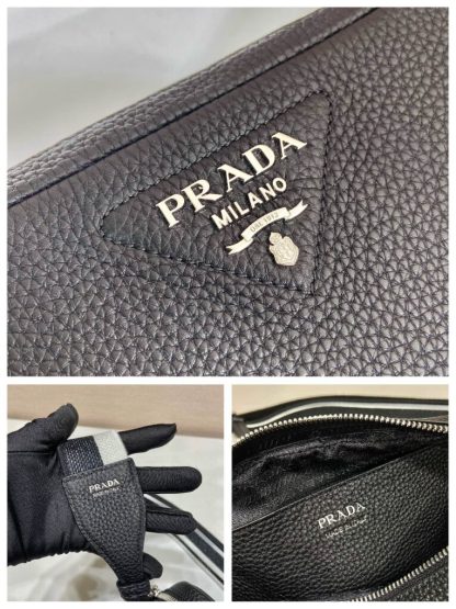  Prada Medium leather bag Black Shoulder bag #3810 - Image 3