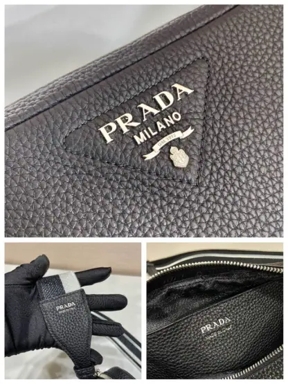  Prada Medium leather bag Black Shoulder bag #3810 - Image 3