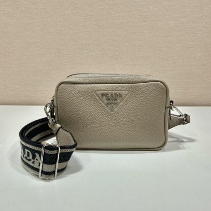  Prada Medium leather bag Clay Grey Shoulder bag #3808 - Image 10