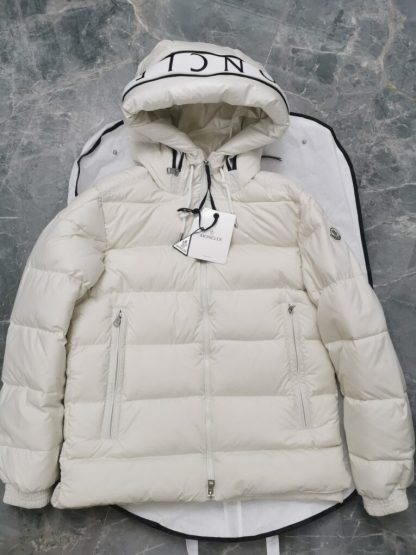 REPLICA MEN'S MONCLER CARDERE HOODED SHORT DOWN JACKET WHITE #3912