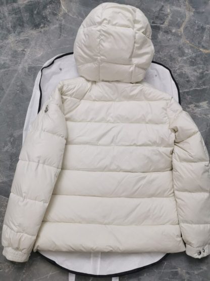REPLICA MEN'S MONCLER CARDERE HOODED SHORT DOWN JACKET WHITE #3912 - Image 9