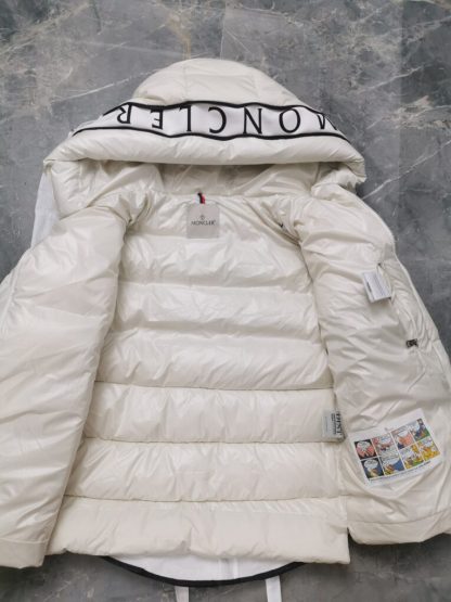 REPLICA MEN'S MONCLER CARDERE HOODED SHORT DOWN JACKET WHITE #3912 - Image 8