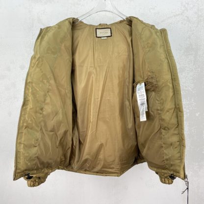  GUCCI MEN'S JUMBO GG CANVAS DOWN JACKET KHAKI #3835 - Image 2