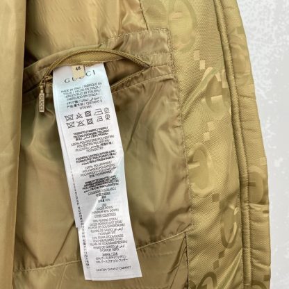  GUCCI MEN'S JUMBO GG CANVAS DOWN JACKET KHAKI #3835 - Image 3