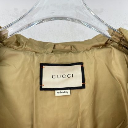  GUCCI MEN'S JUMBO GG CANVAS DOWN JACKET KHAKI #3835 - Image 9
