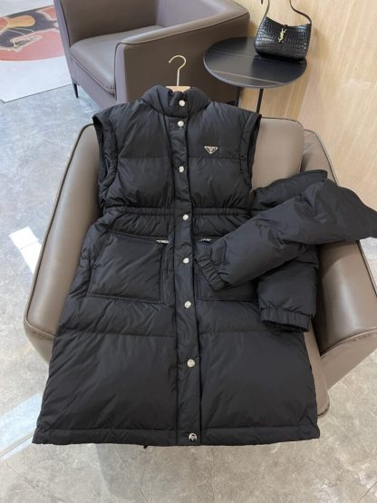  Prada Women's Long Re-Nylon down coat #3846 - Image 7