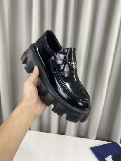  PRADA Brushed leather Monolith loafers Shoes #3866 - Image 6