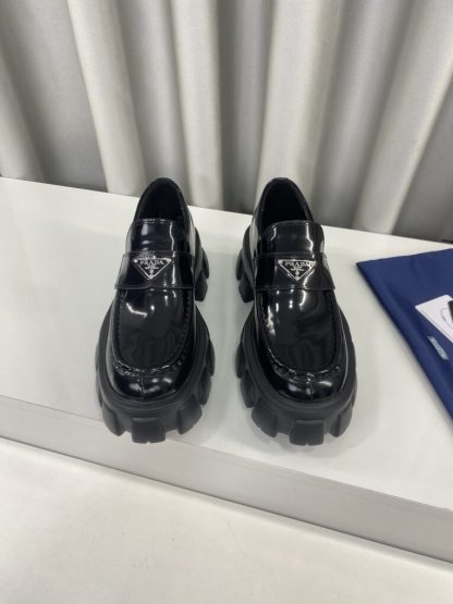  PRADA Brushed leather Monolith loafers Shoes #3866 - Image 7