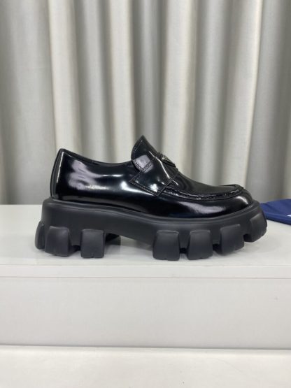  PRADA Brushed leather Monolith loafers Shoes #3866 - Image 8