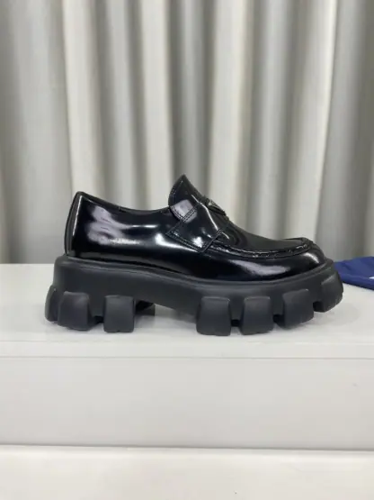  PRADA Brushed leather Monolith loafers Shoes #3866 - Image 8