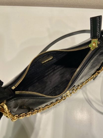  Prada Re-Edition naplak patent leather mini-bag Black 1BC204 #3803 - Image 4