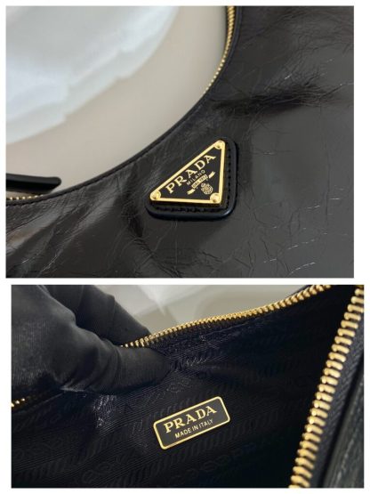  Prada Re-Edition naplak patent leather mini-bag Black 1BC204 #3803 - Image 9