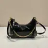Replica Prada Re-Edition naplak patent leather mini-bag Black 1BC204 #3803