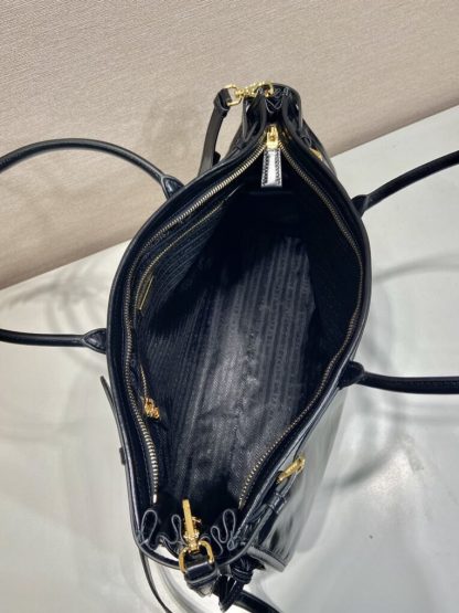  Prada Extra large leather handbag XL Black #3801 - Image 10